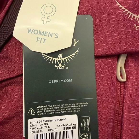BRAND NEW Osprey Women's Sirrus 24L Elderberry Hiking Bag 2.5LRESERVOIR INCLUDED - Picture 4 of 8